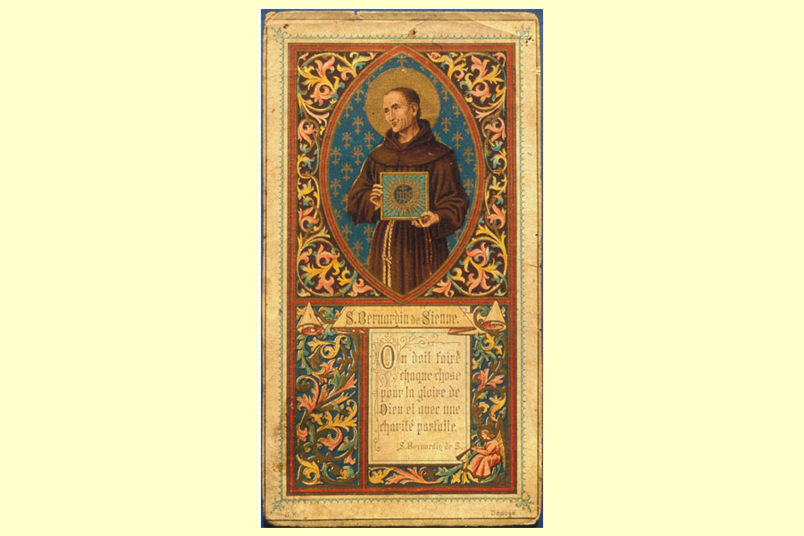 san Bernardino da Siena<br>
cromolitografia, sec. XIX
foto 1